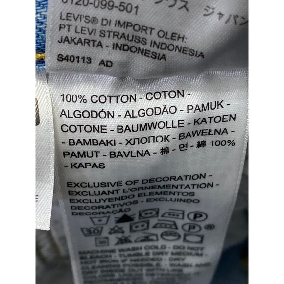 Levi's 501 Women's Blue High Waisted Frayed Raw Hem Denim Jeans Shorts Size 27 - Picture 4 of 6